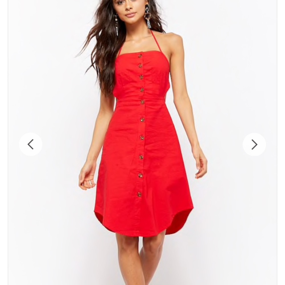 Forever 21 Button Front Halter Dress